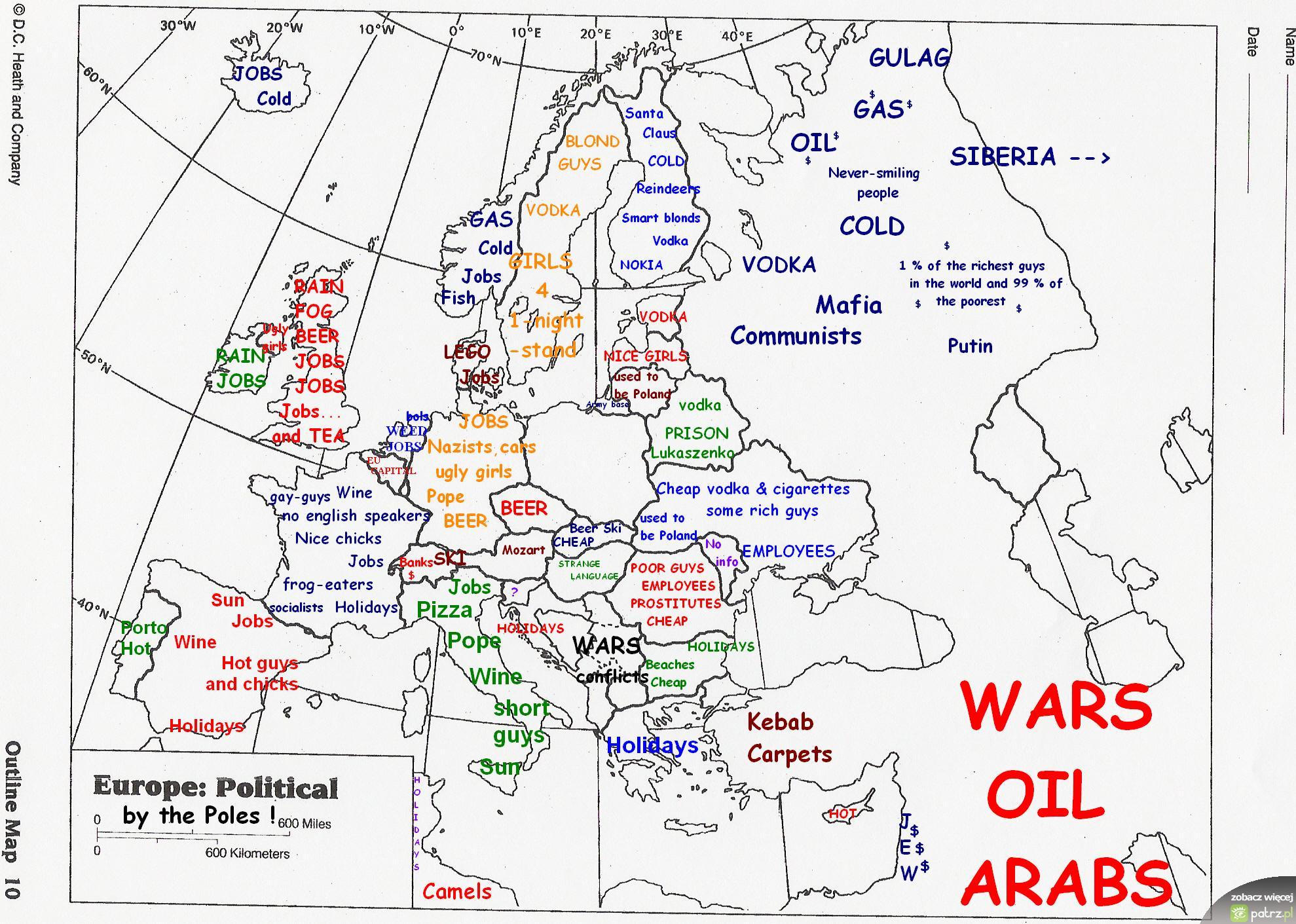 Mapa Europy wg Polaków [.jpg]